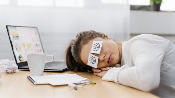 TS Health Experience Centre - tired-businesswoman-covering-her-eyes-with-drawn-eyes-paper (2)